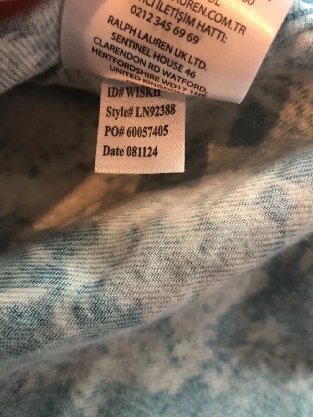 Lauren Ralph Lauren Casual Pajama Top Blue Floral Size Extra Large Button Down